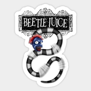 Digital painted work of art of Beetlejuice snake. Sticker